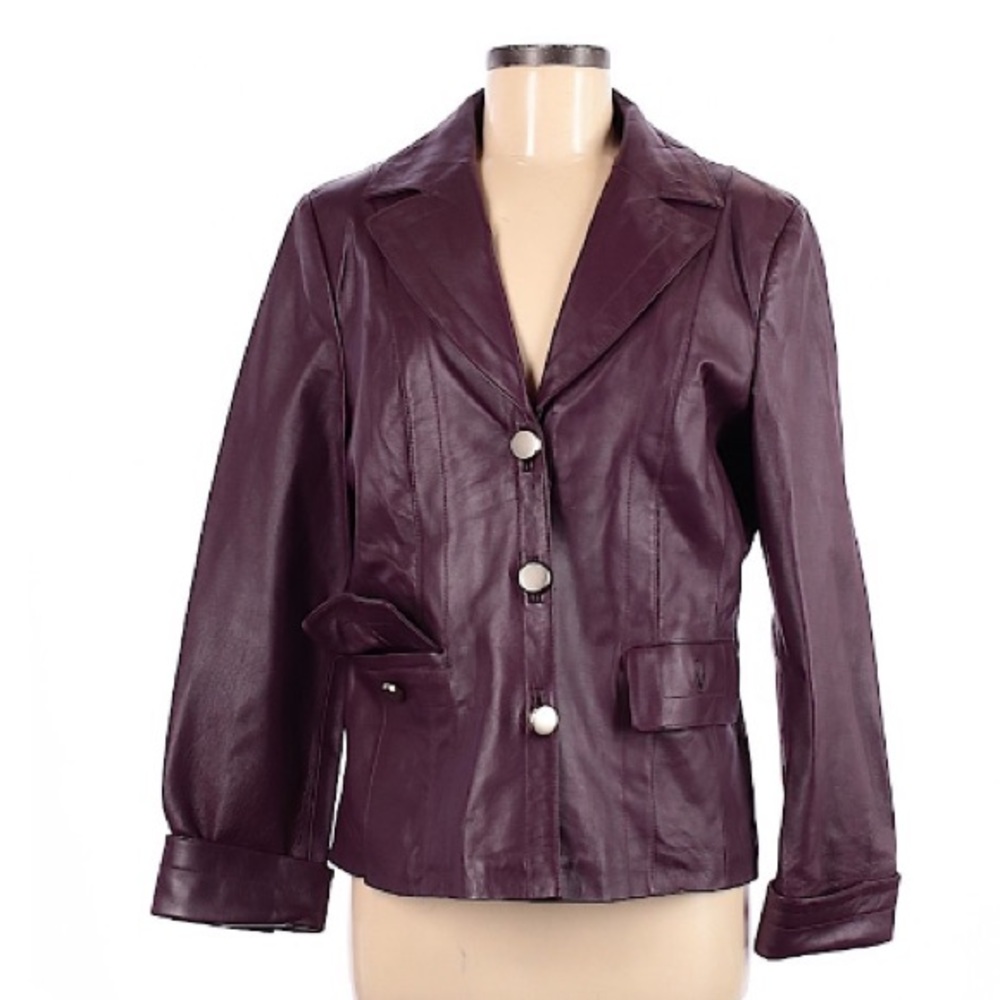 Purple leather jacket